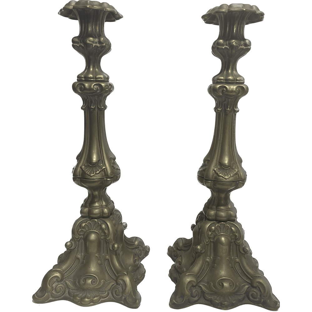 Pareja de candelabros de bronce