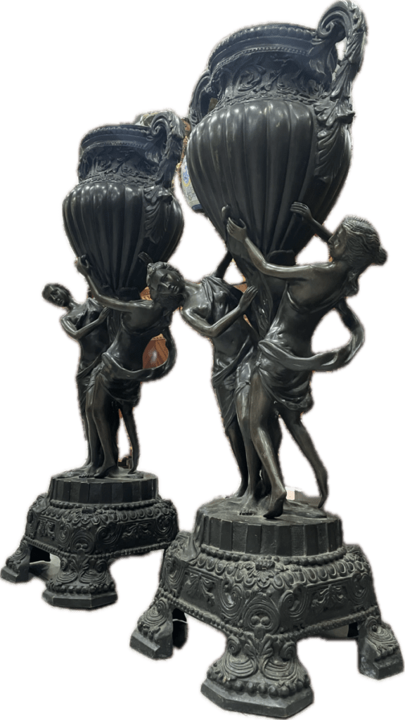 pareja de copas de bronce